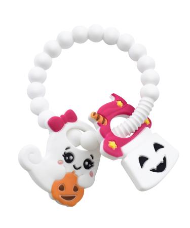 BIGSPINACH Ghost Teether and Cute Ghouls Ring Teether Halloween Activities for Toddlers  Preschoolers & Older Kids