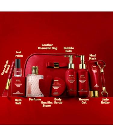 Valentines Gifts for Women Japanese Cherry Blossom Spa Gift Basket for Women - Self Care Kit Bath Set with Shower Gel Bubble Bath Perfume Gua Sha - Birthday Gift Set for Women Mom Mother's Day - Buy Online on SooperMarket.com