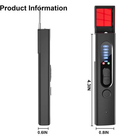 WGP Hidden Camera Detector - Anti Spy Device with 5 Sensitivity Levels - RF Detector for Home, Office, and Travel - 25H Working Time - Black - Buy Online on SooperMarket.com
