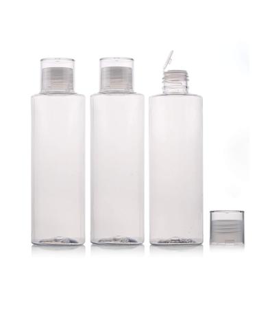 3PCS Empty Clear Plastic Soft Squeeze Bottle with Flip Cap Refillable Cosmetic Makeup Travel Sample Packing Tube Container Jars for Cosmetic Bath Shower Gel Lotion Liquid Shampoo (250ml)