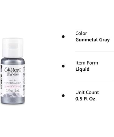 Sweet Sticks Metallic Gun Metal Grey - Edible Art Cake Paint 15ml - Buy Online on SooperMarket.com