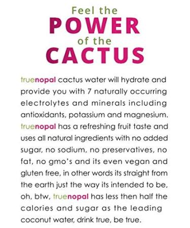 True Nopal Cactus Water 33.8 fl oz - Pack of 12 | Hydrating Natural Drink - Buy Online on SooperMarket.com