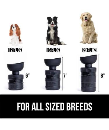 Gorilla Grip Portable Dog Water Bottle - Leak Proof 20oz Silicone Dispenser for Puppy Walks, Travel, Hiking - Keep Pets Hydrated on the Go - Black - Buy Online on SooperMarket.com