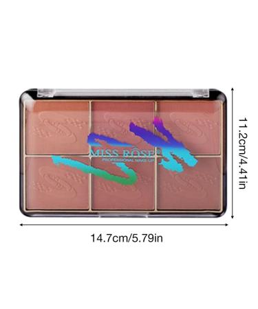 Go Ho 6-Color Face Blush Palette Light Matte Contour Makeup Kit - Set with Brush - Buy Online on SooperMarket.com