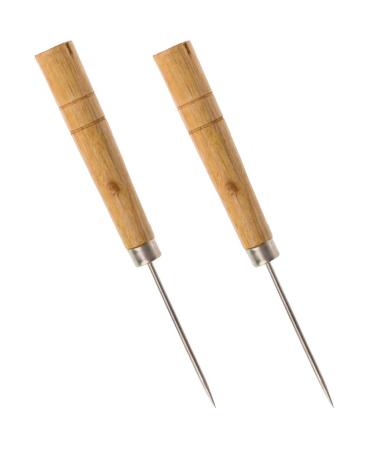 Wood Handle Scratch Marking Awl for Book - Pack of 2 - Awls for Leather Work - Bookbinding Working Straight Awl Tool