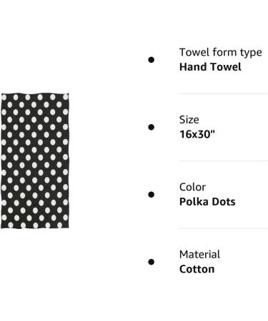 Naanle Cute Polka Dot Pattern Hand Towels - Soft Absorbent Guest Towels for Bathroom, Hotel, Gym, Spa - 16 x 30 Inches (Black White) - Buy Online on SooperMarket.com