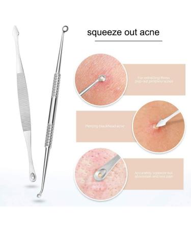 7PC Blackhead Remover Set - Premium Comedone Squeezer Tools for Acne Treatment with Stylish Leather Pouch - Buy Online on SooperMarket.com