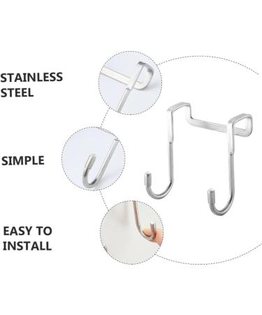 NAMOARLY 6pcs Back of Door Hooks Hat Wall Hooks Kitchen Cabinet Hooks S Hook Stainless Steel Cupboard - Buy Online on SooperMarket.com