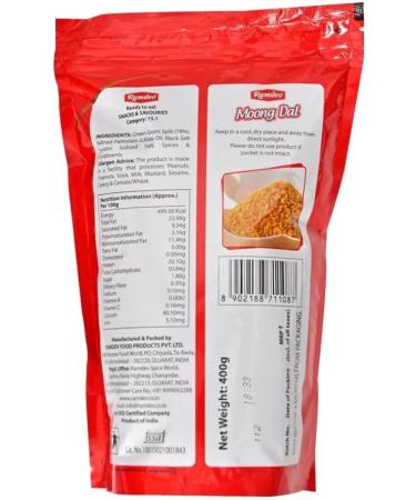 Ramdev | Moong Dal | 400G | Indian Origin | Namkeen |Tasty and Healthy (Pack of 2) Moong Dal 2 Pack - Buy Online on SooperMarket.com