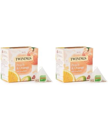 Twinings Peach & Orange Tea Bags 20 Count (Pack of 2)