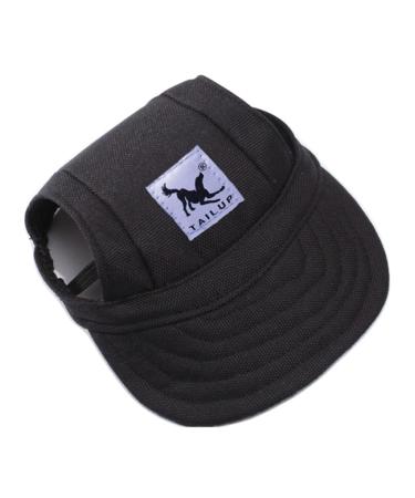 BT Bear Dog Hats Casual Visor Pet Hats Dogs Baseball Sun Hats Sport Cap with Ear Holes and Chin Strap for Small Dogs Medium Dogs (Black S) Small Black