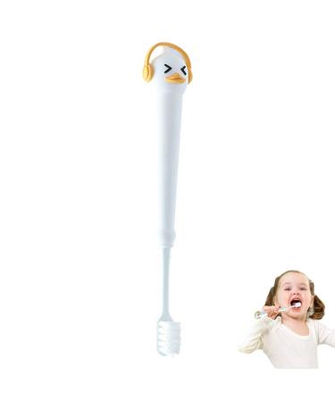 Kids Travel Toothbrush Duck Shaped Kids Toothbrush Round Anti-slip Travel Toothbrush for Kids 3-12 Years Old Generic