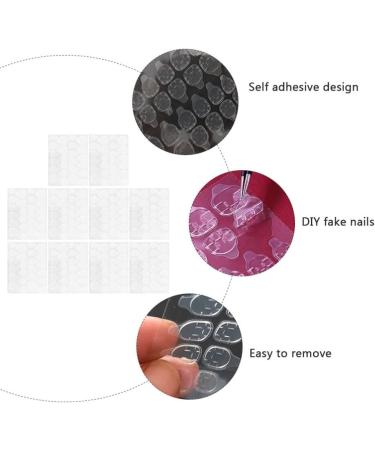 FOMIYES 40 Sheets Nail Jelly Glue Nail Double-sided Glue Nail Tip Fixing Stickers Fake Nail Sticky Glue Nail Glue Stickers Nail Art Supplies Nails Silica Gel Invisible Adhesive - Buy Online on SooperMarket.com
