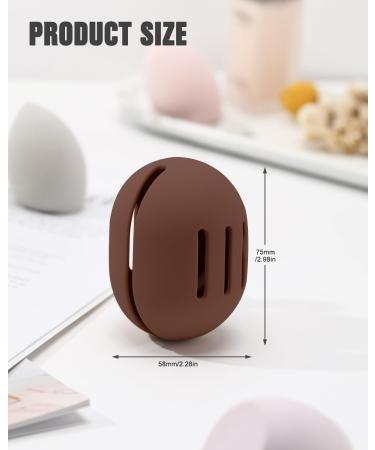 FERYES Makeup Sponge Holder - Silicone Beauty Blender Case for Travel - Brown | Durable & Stylish Makeup Organizer - Buy Online on SooperMarket.com