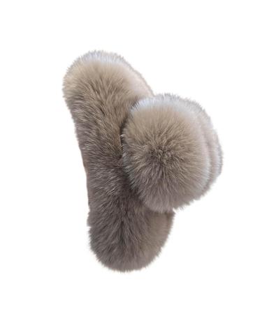 JSGHGDF Fashion Hair Barrette Stylish Hair Hairpin Hair Clip Faux Furs for Outfits Milk coffee