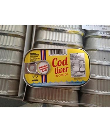 Cod Liver In Own Oil 4.3 oz. (Pack of 5) 4.3 Ounce (Pack of 5)