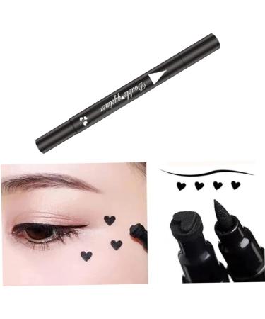 Eyeliner Stamp 2 in 1 Double-Head Waterproof Liquid Eyeliner Pen Make-Up Tool Black Heart Liquid Eyeliner - Buy Online on SooperMarket.com