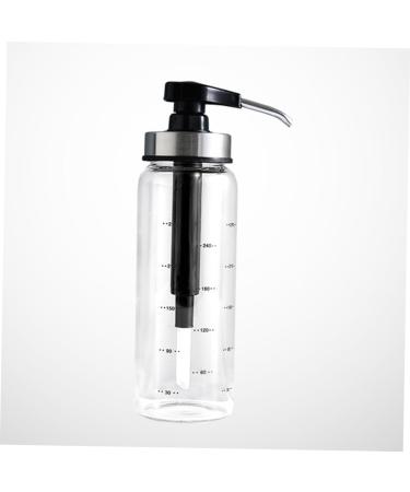 WOFASHPURET Glass Containers for Liquids Coffee Syrup Dispenser Pump Stainless Steel Press Mouth 22.5x6x6cm Black - Buy Online on SooperMarket.com