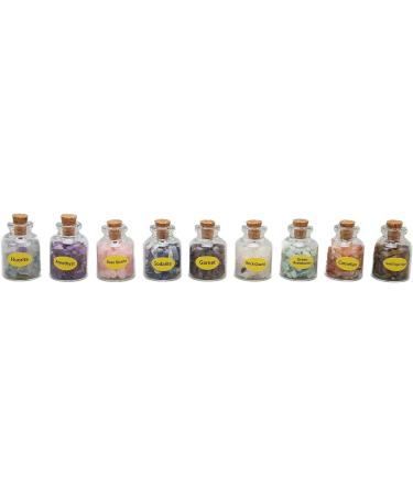Chip Stones Set - Exquisite Colors in Glass Containers | 9 Mini Stone Bottles for DIY Projects - Portable & Versatile - Buy Online on SooperMarket.com