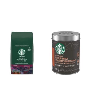 Starbucks Ground Coffee French Roast 793 Grams & Medium Roast Premium Instant Coffee 90 g