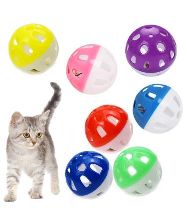 Voviggol 12st 4cm cat toys ball with bell pet toys cat ball cat toys with bells cats balls for kitten plastic cat toys 12 pieces of cat bell balls