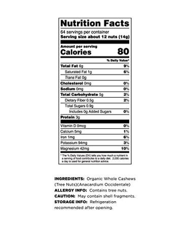 Terrasoul Superfoods Organic Raw Whole Cashews 4lb Sweet and Fresh 2lb Pack (2 Pack) - Buy Online on SooperMarket.com