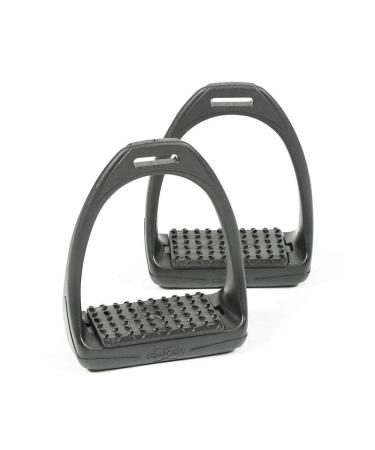 Shires Compositi REFLEX Stirrups (691) Shock Absorbent Colours - Adult (4.75") Black-Black Adult (4.75")