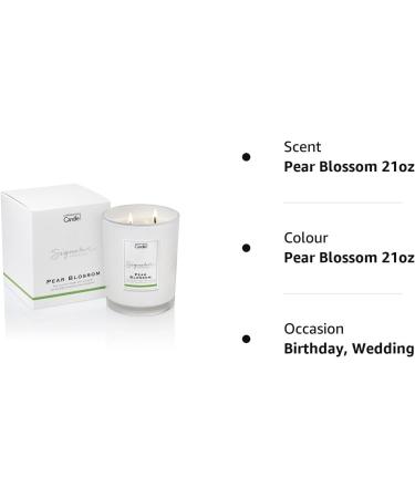 Luxury Scented Candles Gift for Women - Pear Blossom | 65 Hours Burn Time | Hotel Collection By The Copenhagen Company | 21oz - Buy Online on SooperMarket.com