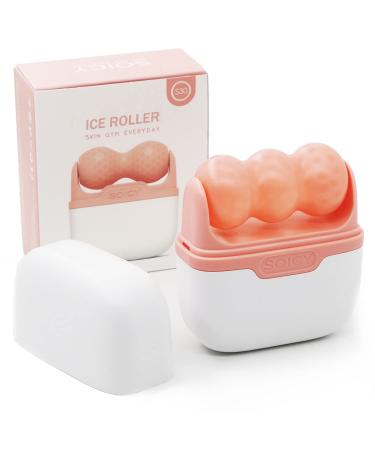 Ice Roller for Face and Eyes - Facial Skin Care Tools with 2 in 1 Roller and Carry Case to Reduce Puffiness and Relief Migraine Pain. Women Gift (Pink