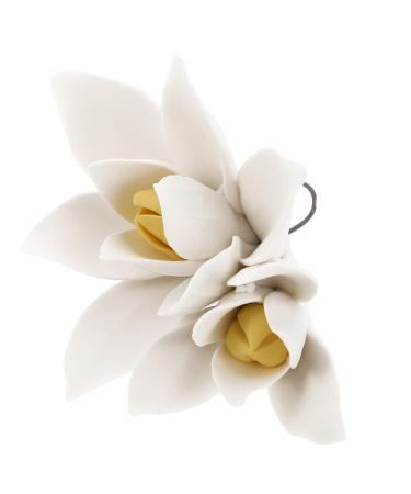Cabilock 1pc Ceramic Orchid Wall Decor Pendant Pool Decor Wall Decal Garden Wall Art Adornment Ceramics White 9.00X6.50X4.00CM