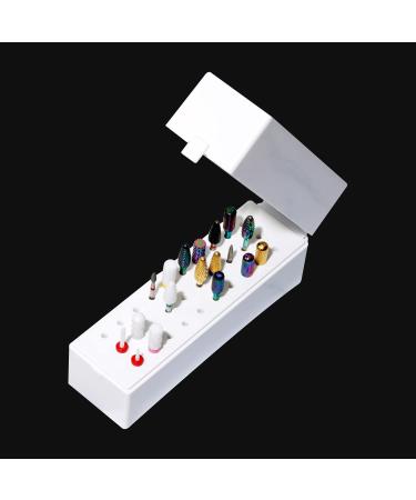 30 Holes Nail Drill Holder Nail Grinding Head Storage Box Nail Cutter Bit Holder Nail Cutter Bit Storage Box for Nail Cutter Attachment Bit Dustproof