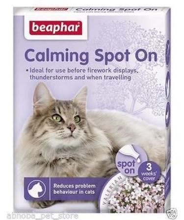 Beaphar Calming Spot On Treats Home Spray Collars Cats Dogs aid stress relief (Calming Cat Spot On)