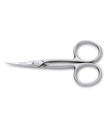3 Nails Curved Scissors Cuticulas with Fine Tip and Sharpened Scissors Fine Points Stainless Steel Accessories Manicure No Tear Skin 10 cm 4 Inches Professional