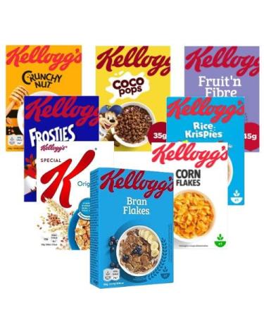 Kelloggs Breakfast Meal Pick N Mix - Choose From 7+ Flavours | Fruit'n Fibre Special K Frosties Crunchy Nut | 8 Portions of Each - Perfect Breakfast Gift Set for Meal Lovers