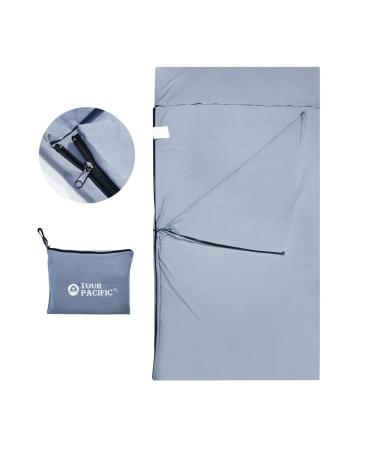 Tourpacific Sleeping Bag Liner Ultralight, Lightweight Breathable Sleeping Sack for Adults,Travel & Camping Sheet for Hotel,Hostels,Traveling,Single with Zipper