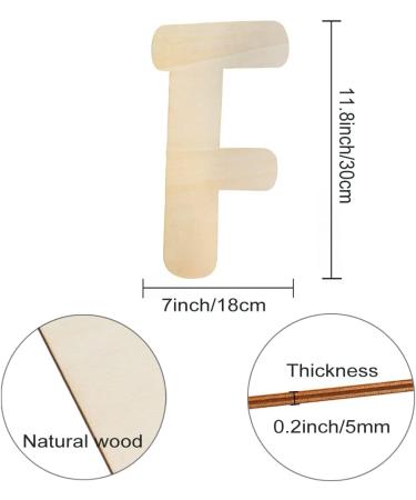 30cm Large Wooden Letter for Crafts | Capital Alphabet | Unfinished MDF Wood | Nursery Wall Art Decor - F - Buy Online on SooperMarket.com