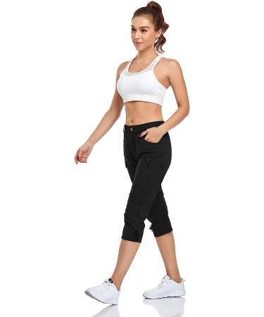 GymBrave Women's Hiking Cargo Pants - Quick Dry Capris for Outdoor Camping - UPF 50, Water Resistant, Zipper Pockets - Black, Medium - Buy Online on SooperMarket.com