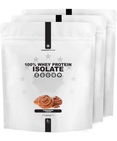 Canadian Protein 100% Whey Isolate 27g of Protein | 6 kg of Cinnabun Flavoured Low Carb Keto Friendly Workout Recovery Drink | Protein Powder Rich in BCAA Amino Acids - Buy Online on SooperMarket.com