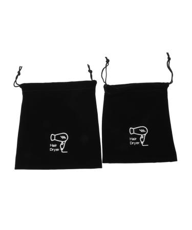 HAPINARY 10 Pcs Storage Bag Cotton Drawstring Bags Straightener Drawstring Bag Hair Dryer Velvet Black