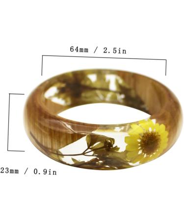 TENDYCOCO 2 Pcs Flower Bracelet Gemstone Bracelets Wood Bracelet Hawaiian Bracelet Friendship Bracelets Resin Bangle Bracelet Clear Bracelet Bangle Clear Epoxy European and American Jewelry 6.4X2.3CMx2pcs As Shownx2pcs - Buy Online on SooperMarket.com