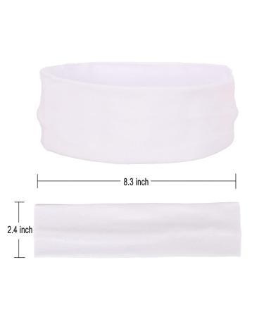 Buy MapofBeauty 3 Pack Yoga Headbands - Stretchy Cotton Hair Wraps for Sport & Exercise (White Pink Orange) - International Shipping Available - Buy Online on SooperMarket.com