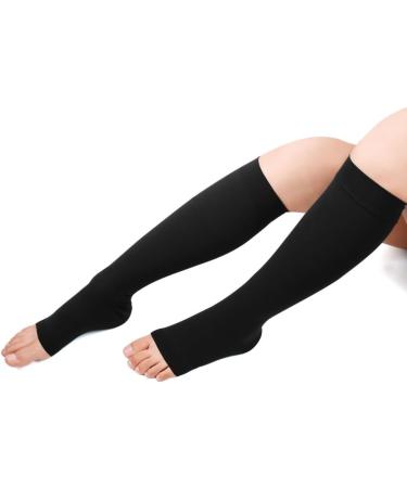 Ruilogod 1 Pair Size M Black Warm Elastic Calf Compression Sleeves Lower Leg Shaper Bands Wrap Stockings - Buy Online on SooperMarket.com