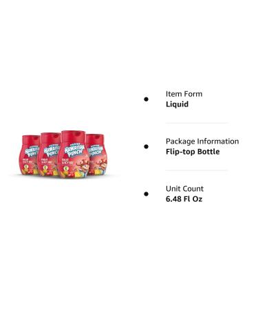 Hawaiian Punch Fruit Juicy Red Liquid Water Enhancer - New Better Taste! (4 Bottles, Makes 96 Flavored Water Drinks) - Sugar Free, Zero Calorie - Buy Online on SooperMarket.com