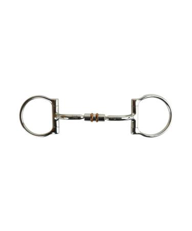 AK D-Ring Rotating Curved Mouthpiece with Articulated Shaft with Double Cooper Roller AKRS-2623 (15.2 cm Silver) 6'' silver