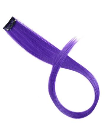 Long Straight Hair False Color Hair Clip Highlights Rainbow Hair Stripes Pink Synthetic Hair Clip Fashion Wig 14
