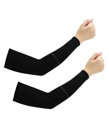Codirato 2 pairs of sports armling unisex armrest breathable arm cooler anti-UV protective glove for cycling fishing basketball hiking running outdoor work black