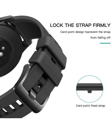 Silicone Fastener Ring 6-Pack for Garmin and Galaxy Watches - Secure Connector Loop for Vivoactive, Fenix, Forerunner, Vivomove Bands - Black - Buy Online on SooperMarket.com