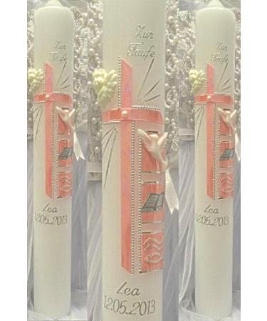 Baptism candle communion candle boy girl 400/50 mm incl. label T-170