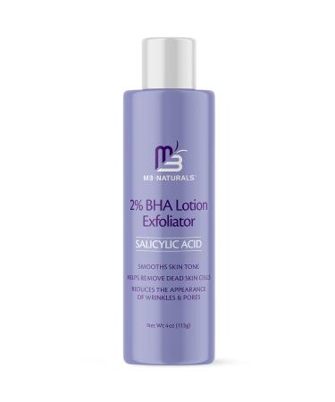 M3 Naturals 2% BHA Lotion Salicylic Acid Exfoliant - Skin Care Face Exfoliator & Pore Cleaner for Smooth Skin Tone - Reduce Appearance of Blackheads  Fine Lines  Large Pores & Wrinkles 4 oz