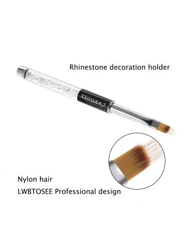 LWBTOSEE 2pc Nail Ombre Brush Set - Gradient Color Painting Pen for UV Gel Polish, Rhinestone Crystal & Acrylic Nail Art (Black & White) - Buy Online on SooperMarket.com